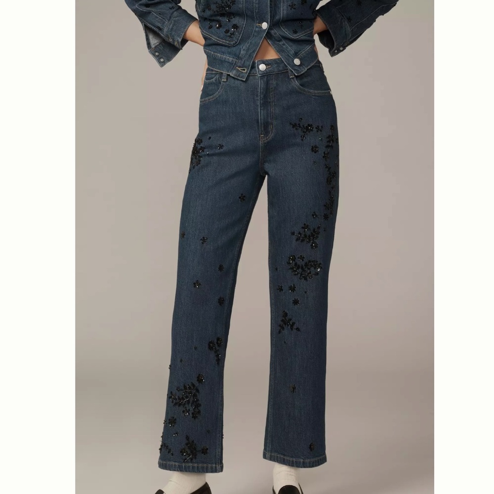 Anthropologie The Annie High Rise Straight Leg Jeans- Size 30